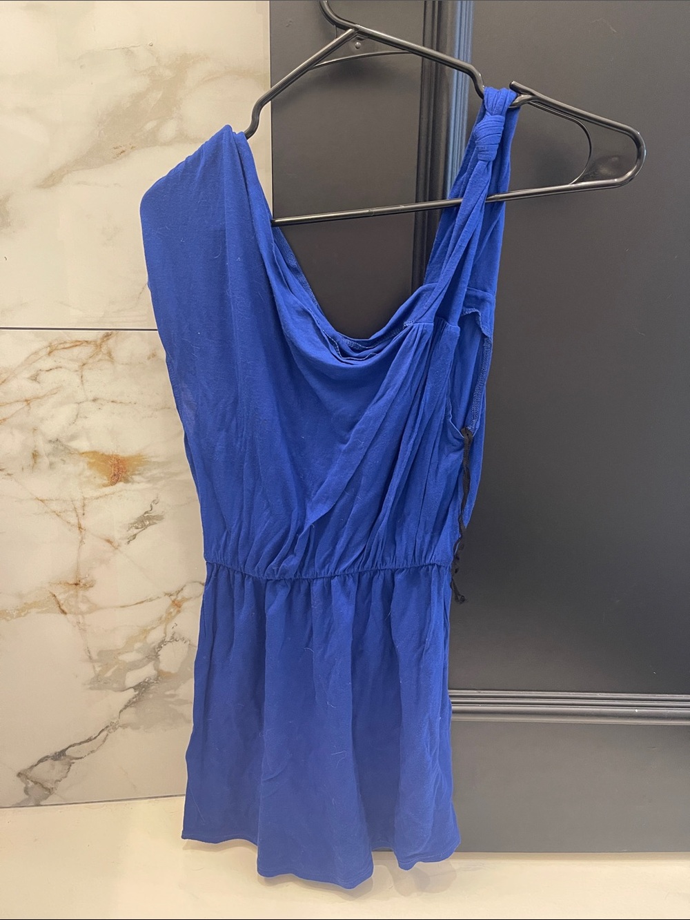 Free People Royal Blue One-Shoulder Dress